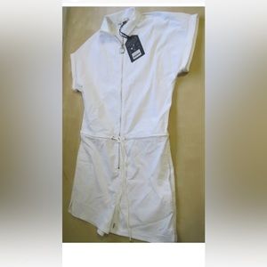 Anatomie beverly ladies small white zip romper new